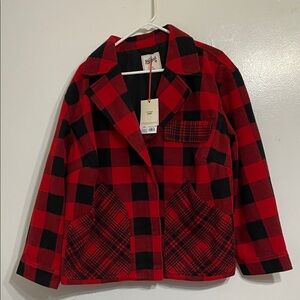 Red and Black Heavyweight Plaid Jacket